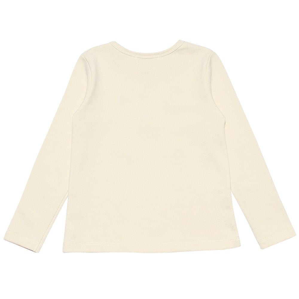 子供服 女の子 バレエモチーフ＆リボン＆お花付き裏毛トレーナー アイボリー(12) 背面