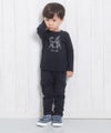 ベビー服 男の子 ベビーサイズ綿100％楽器シリーズドラムプリントTシャツ ブラック(00) モデル画像2