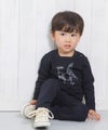 ベビー服 男の子 ベビーサイズ綿100％楽器シリーズドラムプリントTシャツ ブラック(00) モデル画像3