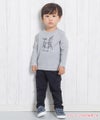 ベビー服 男の子 ベビーサイズ綿100％楽器シリーズドラムプリントTシャツ 杢ｸﾞﾚｰ(92) モデル画像全身