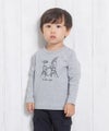 ベビー服 男の子 ベビーサイズ綿100％楽器シリーズドラムプリントTシャツ 杢ｸﾞﾚｰ(92) モデル画像1