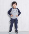 子供服 男の子 デニムニット10分丈カーゴパンツ ネイビー(06) モデル画像2