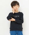 ベビー服 男の子 綿100％ロゴプリント裏毛トレーナー ブラック(00) モデル画像1