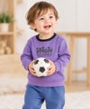 ベビー服 男の子 綿100％サッカーチームプリント裏毛トレーナー