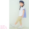 子供服 女の子 ストレッチツイル素材　リボンつき７分丈パンツ