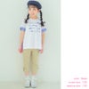 子供服 女の子 ストレッチツイル素材　リボンつき７分丈パンツ
