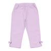 子供服 女の子 ストレッチツイル素材リボンつき７分丈パンツ パープル(91) 正面 カプリパンツ