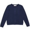 子供服 女の子 綿100％アイレット編みカーディガン ネイビー(06) 正面