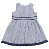 子供服 女の子 ベビーサイズストライプ柄ライン&リボン付きワンピース ネイビー(06) 背面