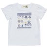 ベビー服 女の子 綿100％お洋服屋さん刺繍Tシャツ オフホワイト(11) 正面