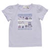 ベビー服 女の子 綿100％お洋服屋さん刺繍Tシャツ パープル(91) 正面