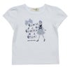 子供服 女の子 綿100％リボン付き音符＆女の子モチーフTシャツ オフホワイト(11) 正面