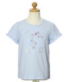 子供服 女の子 綿100％音符＆リボンモチーフTシャツ ブルー(61) トルソー正面