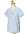 子供服 女の子 綿100％音符＆リボンモチーフTシャツ ブルー(61) トルソー斜め