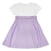 子供服 女の子 ギンガムチェック柄リボン付きギャザーワンピース パープル(91) 背面