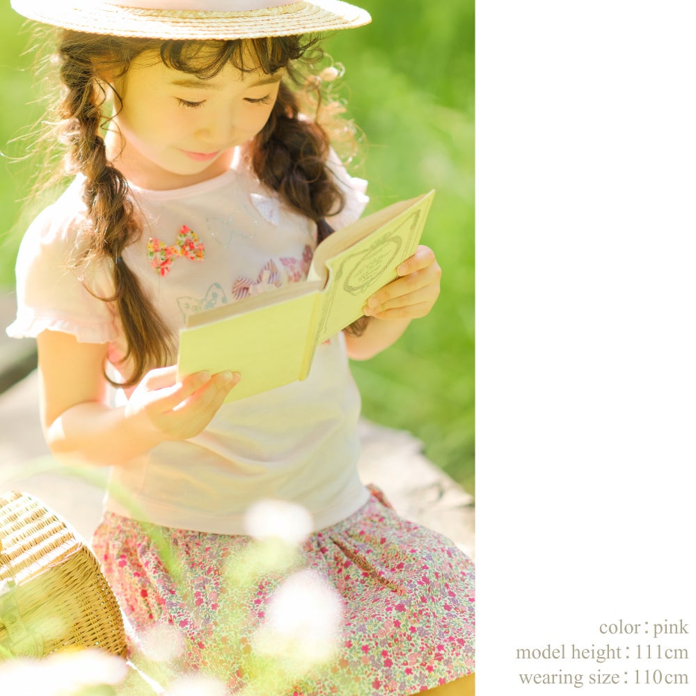 子供服 女の子 綿100％バレエプリントTシャツ