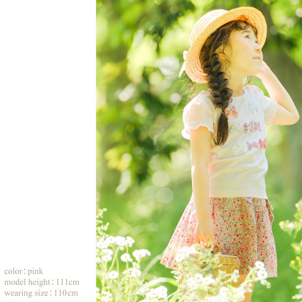 子供服 女の子 綿100％バレエプリントTシャツ