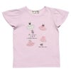 子供服 女の子 綿100％バレエプリントTシャツ ピンク(02) 正面