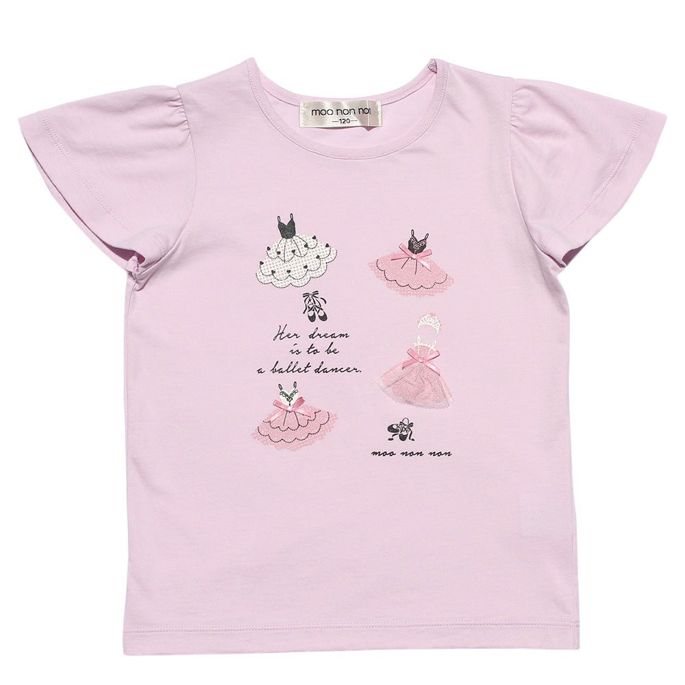 子供服 女の子 綿100％バレエプリントTシャツ