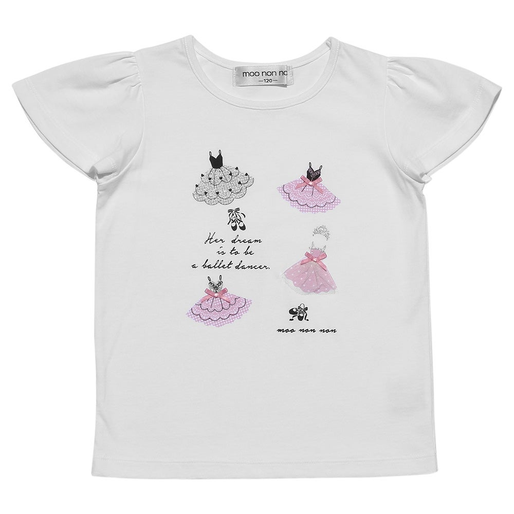 子供服 女の子 綿100％バレエプリントTシャツ