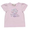 ベビー服 男の子 ベビーサイズ綿100％花モチーフプリントTシャツ ピンク(02) 正面