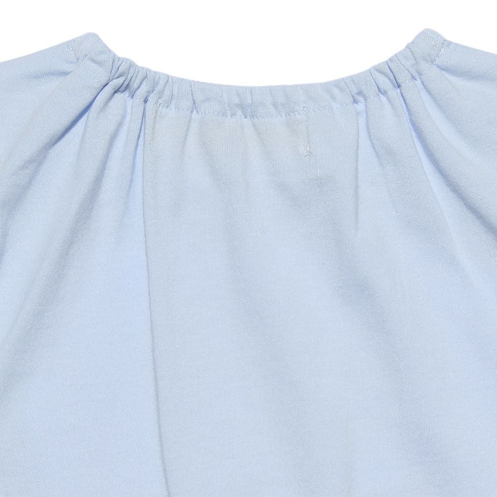 ベビー服 男の子 ベビーサイズ綿100％花モチーフプリントTシャツ ブルー(61) デザインポイント2