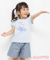 ベビー服 男の子 ベビーサイズ綿100％花モチーフプリントTシャツ ブルー(61) モデル画像1