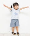 ベビー服 男の子 ベビーサイズ綿100％花モチーフプリントTシャツ ブルー(61) モデル画像2