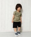 ベビー服 男の子 ベビーサイズ綿100％ギタープリント楽器シリーズTシャツ カーキ(82) モデル画像4