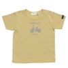 ベビー服 男の子 ベビーサイズ綿100％自転車プリント乗り物シリーズTシャツ イエロー(04) 正面