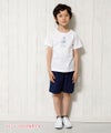 子供服 男の子 綿100％ヨットプリントマリンTシャツ オフホワイト(11) モデル画像全身