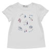 子供服 女の子 綿100％マリンモチーフ刺繍フリル付きTシャツ オフホワイト(11) 正面