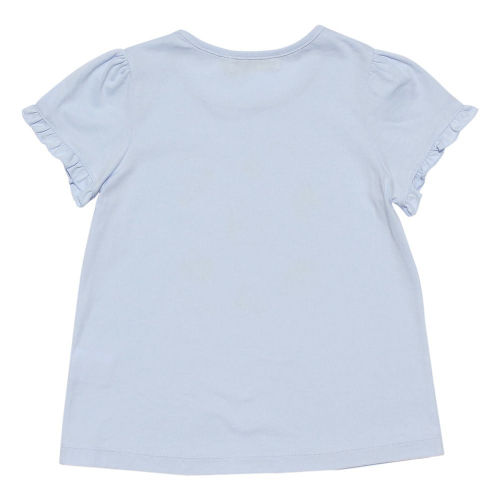 子供服 女の子 綿100％マリンモチーフ刺繍フリル付きTシャツ ブルー(61) 背面