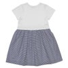 子供服 女の子 ボーダー柄リボン付きドッキングワンピース オフホワイト(11) 背面