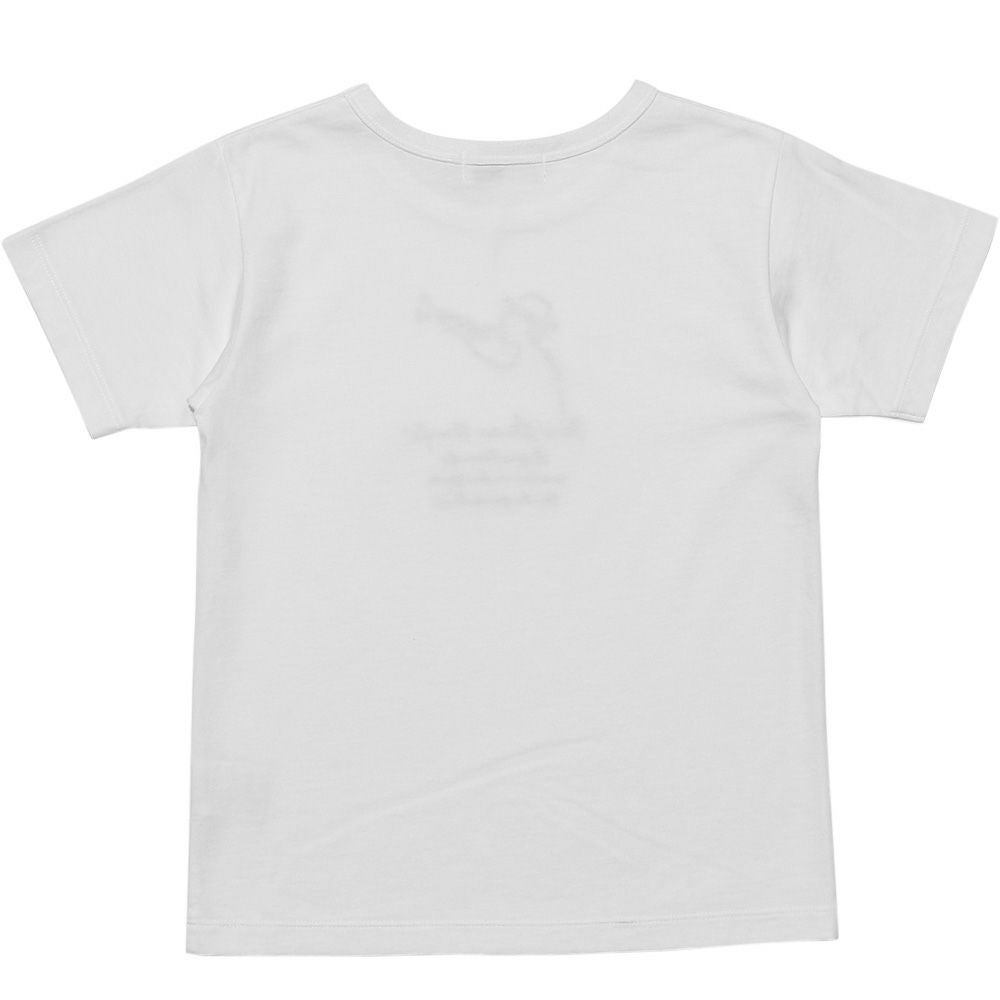 子供服 男の子 綿100％トランペット奏者＆ロゴ刺繍Tシャツ オフホワイト(11) 背面