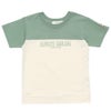 子供服 男の子 綿100％ロゴプリントTシャツ グリーン(08) 正面