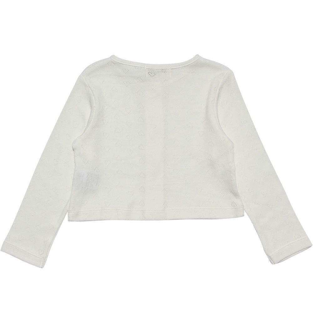 ベビー服 女の子 ベビーサイズ綿100％ハート柄カーディガン オフホワイト(11) 背面