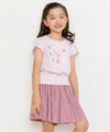 子供服 女の子 ウエストゴムプリーツキュロットパンツ ピンク(02) モデル画像3