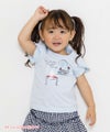 ベビー服 女の子 ベビーサイズ綿100％ドレッサー＆猫プリントフリルつきTシャツ ブルー(61) モデル画像1