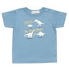 ベビー服 男の子 綿100％ベビーサイズ動物シリーズ恐竜プリント ブルー(61) 正面