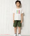 子供服 男の子 楽器シリーズ綿100％ロゴプリントTシャツ アイボリー(12) モデル画像全身