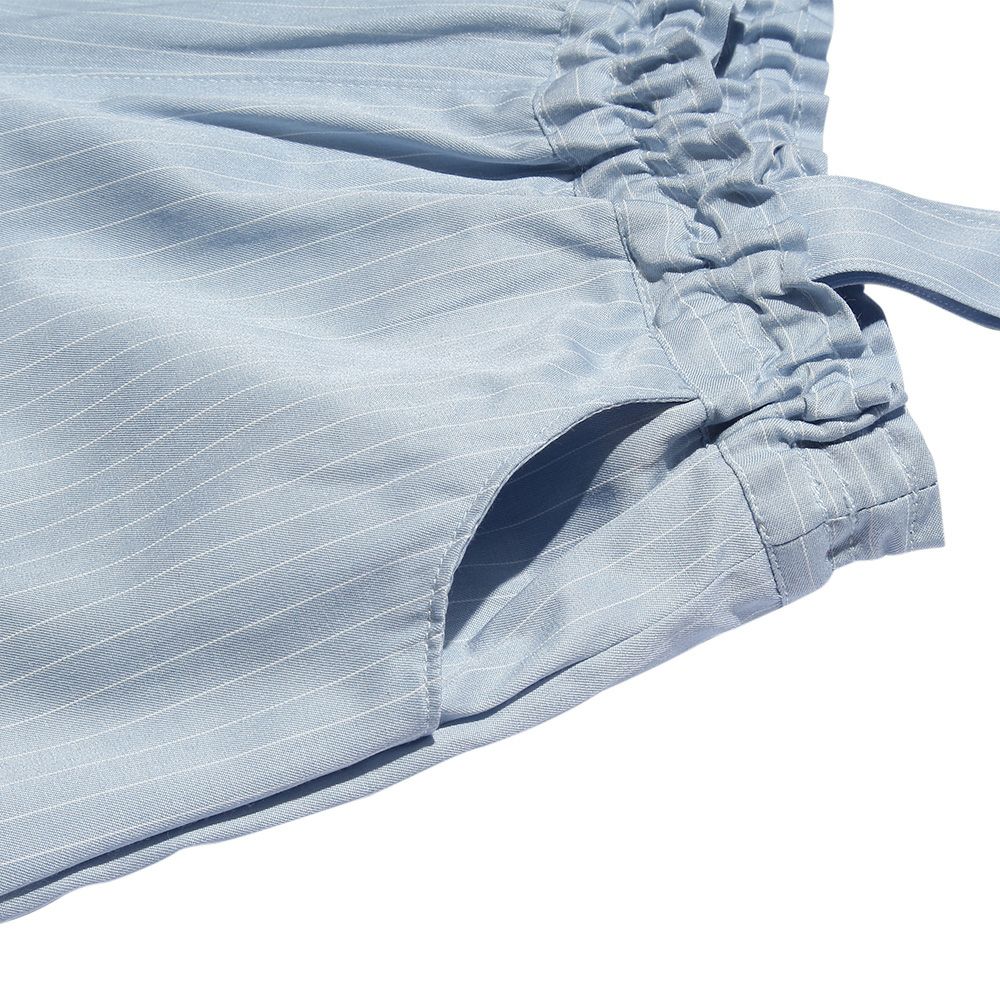 子供服 女の子 サスペンダー付きストライプ柄キュロットパンツ ブルー(61) デザインポイント2