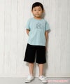 子供服 男の子 変わり編みゆったりシルエットハーフパンツ ブラック(00) モデル画像全身