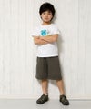 子供服 男の子 変わり編みゆったりシルエットハーフパンツ カーキ(82) モデル画像2