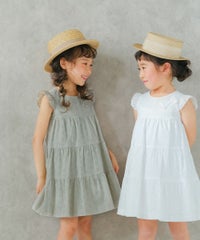 子供服 女の子 日本製綿100％花柄レース裏地付きワンピース