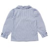 子供服 女の子 ストライプ柄リボン付きフリル袖ブラウス ネイビー(06) 背面