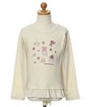子供服 女の子 綿100％ドレス＆お花＆小物モチーフ刺繍Tシャツ アイボリー(12) トルソー正面