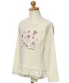 子供服 女の子 綿100％ドレス＆お花＆小物モチーフ刺繍Tシャツ アイボリー(12) トルソー斜め