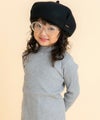 子供服 女の子 無地リブ生地インナーハイネックTシャツ ブラック(00) モデル画像1