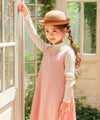 子供服 女の子 無地リブ生地インナーハイネックTシャツ 杢グレー(92)
